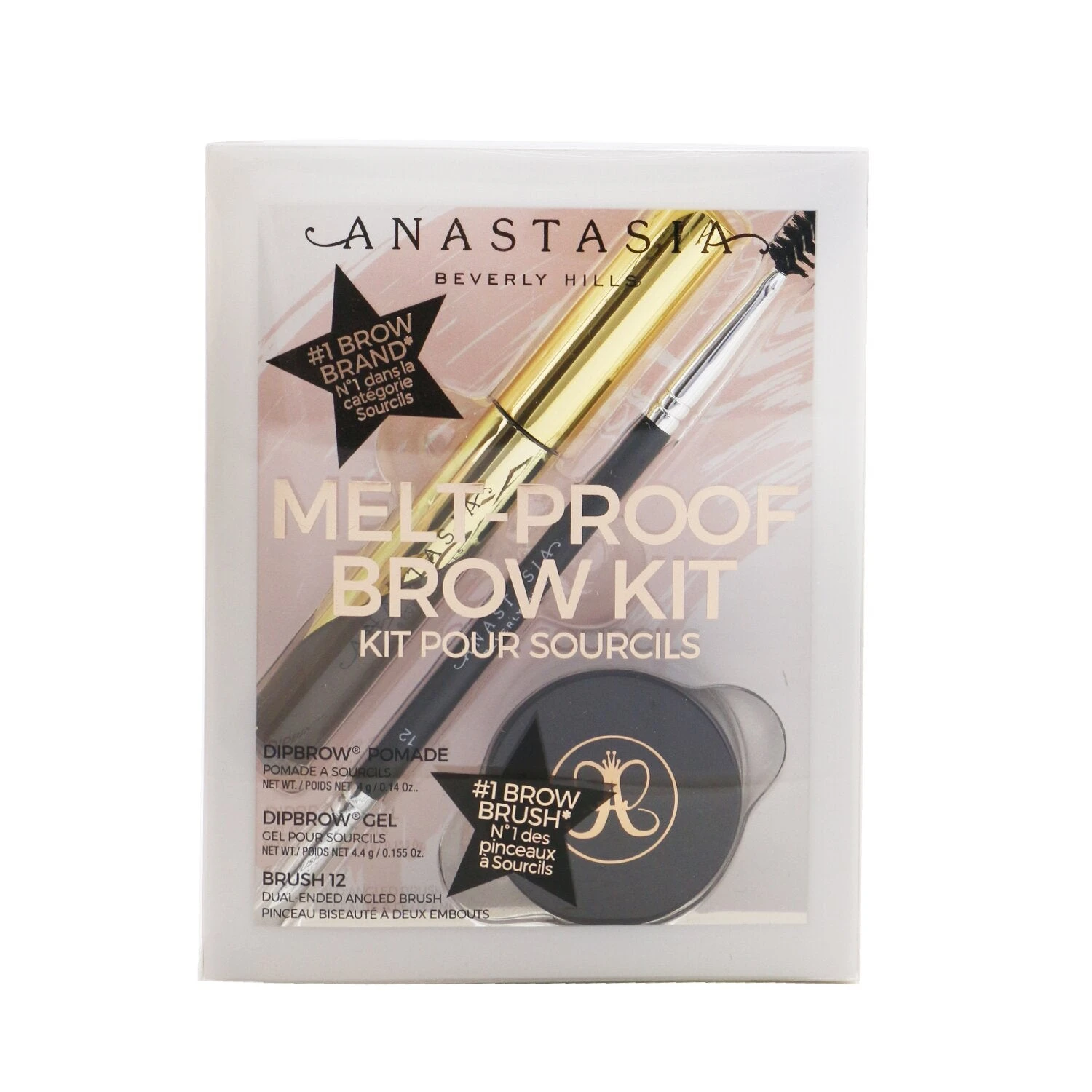 Anastasia Beverly Hills Melt Proof Brow Kit (Dipbrow Gel + Dipbrow Pomade + Brush 12) - # Medium Brown 3pcs 3 Anastasia Beverly Hills Melt Proof Brow Kit (Dipbrow Gel + Dipbrow Pomade + Brush 12) - # Medium Brown 3pcs