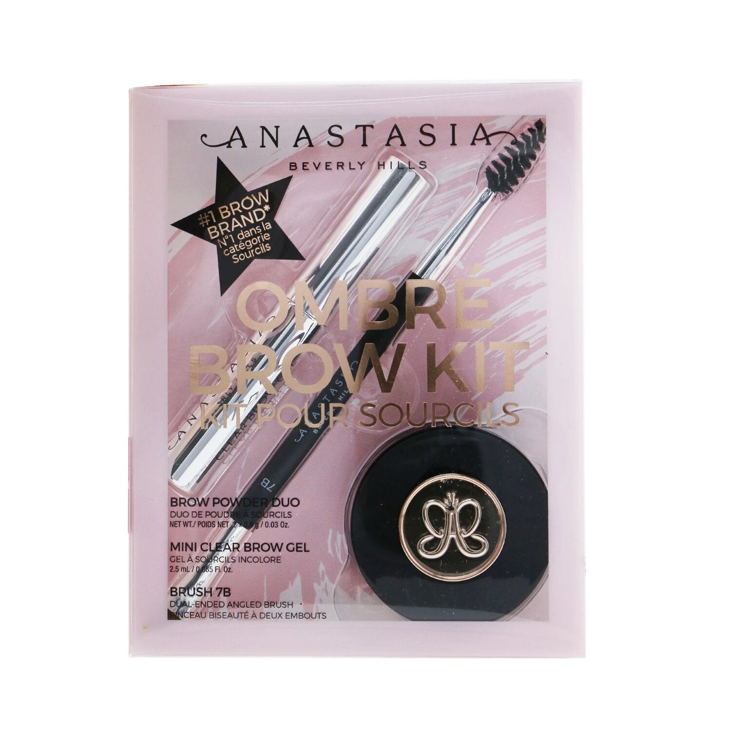 Anastasia Beverly Hills Ombre Brow Kit (Brow Powder Duo + Mini Clear Brow Gel + Brush 7B) - # Taupe 3pcs 3 Anastasia Beverly Hills Ombre Brow Kit (Brow Powder Duo + Mini Clear Brow Gel + Brush 7B) - # Taupe 3pcs
